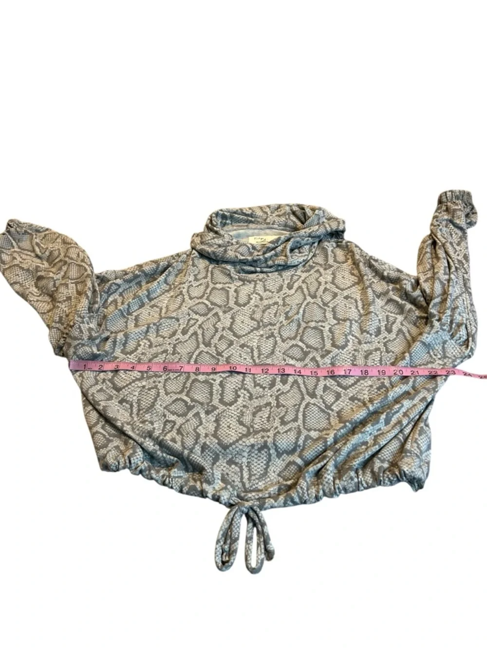 VINTAGE HAVANA Snake Print Cowl Neck Sweater